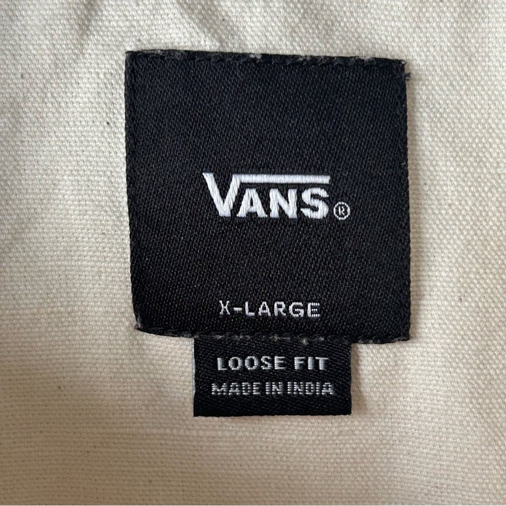 Vans Laurel Woven Cream Pink Floral Short Sleeve Cotton Linen Button Down Shirt - Picture 7 of 10